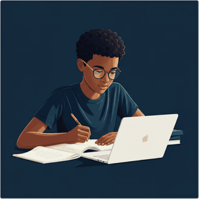 A boy Reading